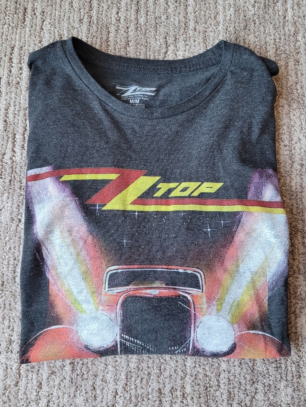 ZZ TOP ELIMINATOR GRAPHIC BAND TEE LONG SLEEVE BAND GRAY ADULT MEDIUM